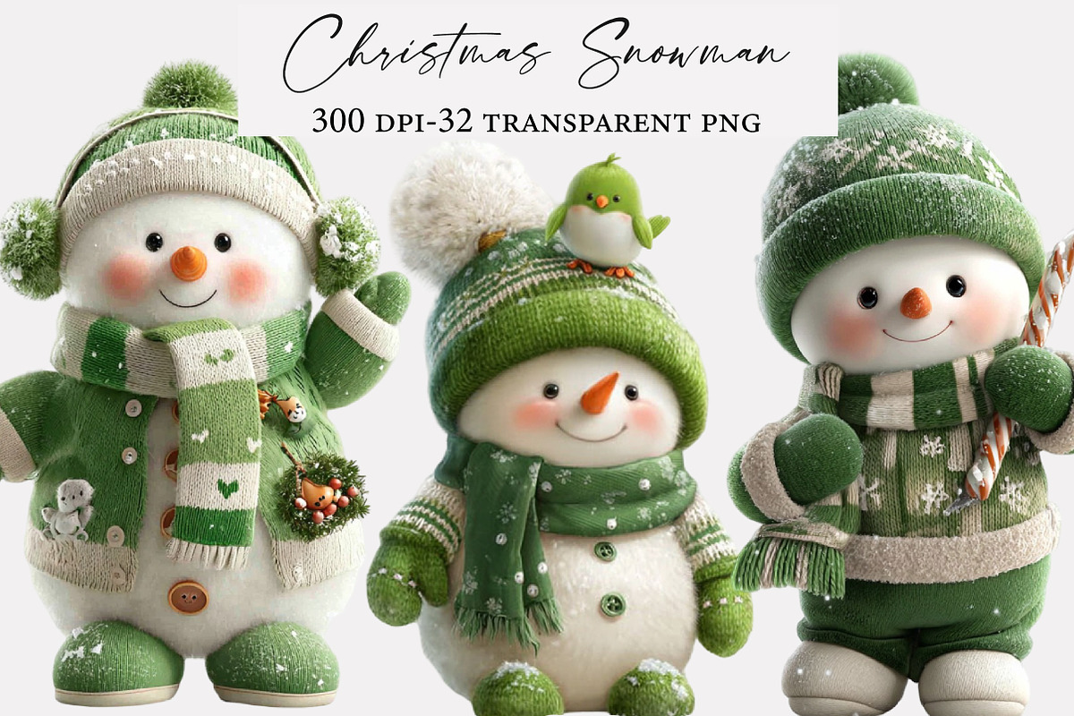 Christmas Snowman Clipart, an Illustration by Designworld (Photo 1 of 5)