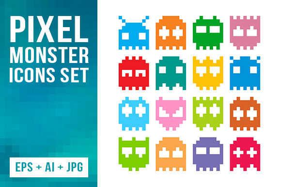16 Pixel Monster Icons