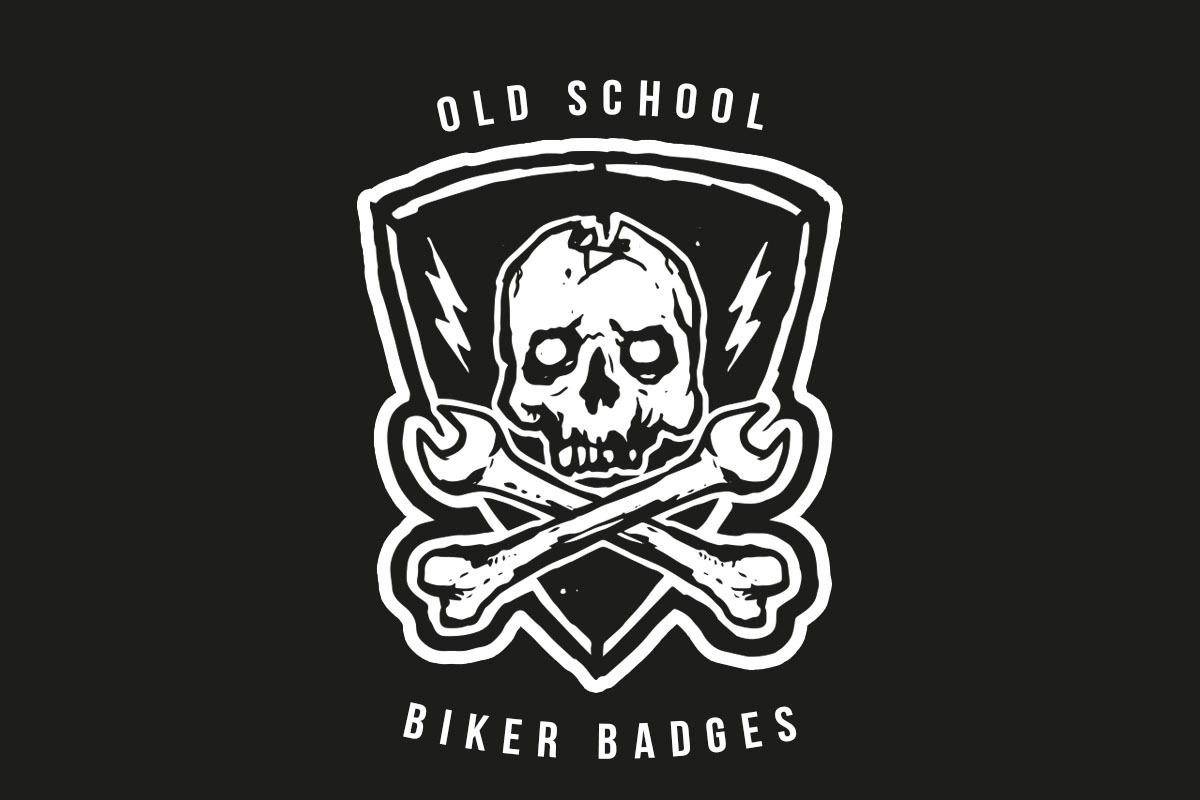 Old School Biker Badges and Elements