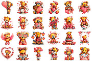 Whimsical Teddy Bear Valentine's Cli, an Illustration by designcity5 (Thumbnail 2 of 5)