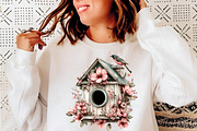 Whimsical Spring Birdhouse Clipart, an Illustration by SinaCreation (Thumbnail 9 of 11)