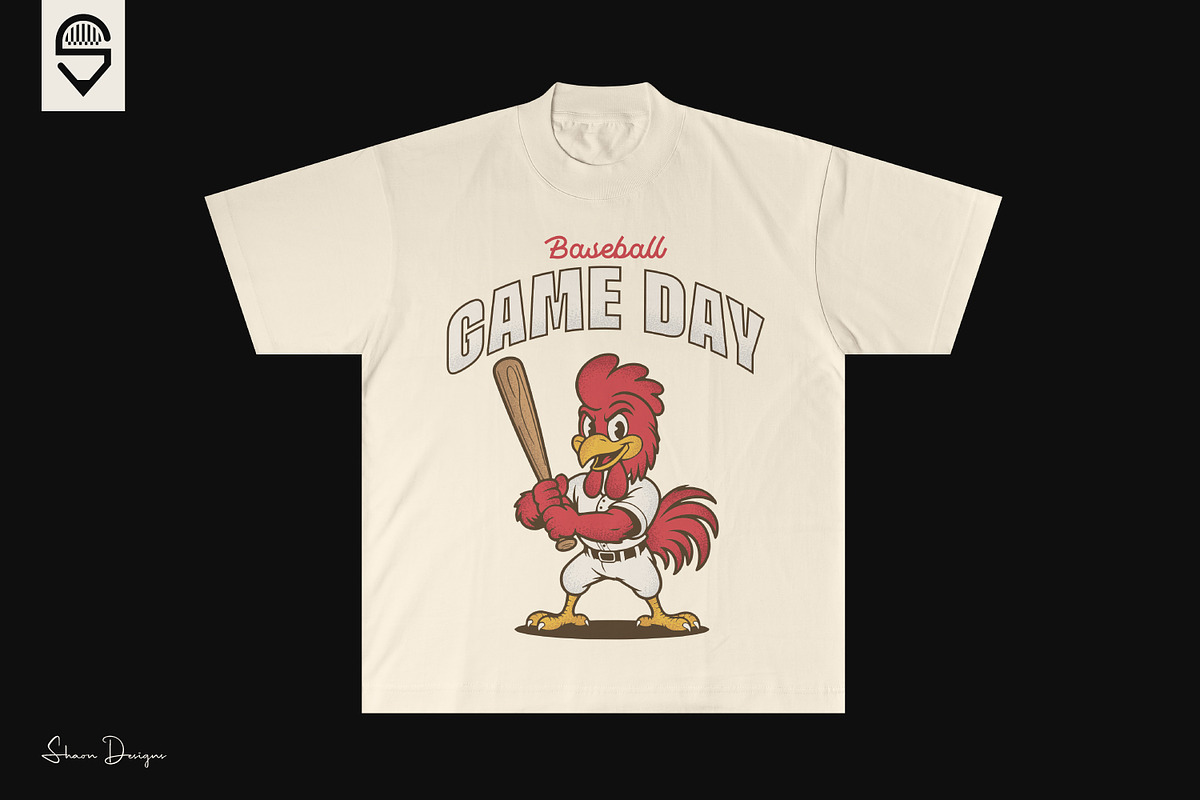 Baseball Game Day – Funny Rooster, a Sport Illustration by shaondesigns (Photo 4 of 4)