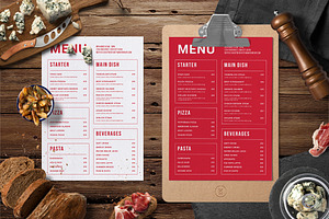 Minimalist Food Menu