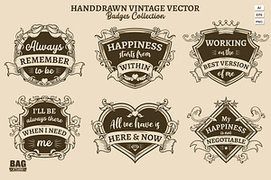 Hand drawn Vintage Vector Badges