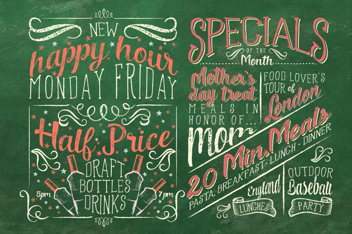3 IN 1 Chalk Fonts Bundle + Extras preview 5