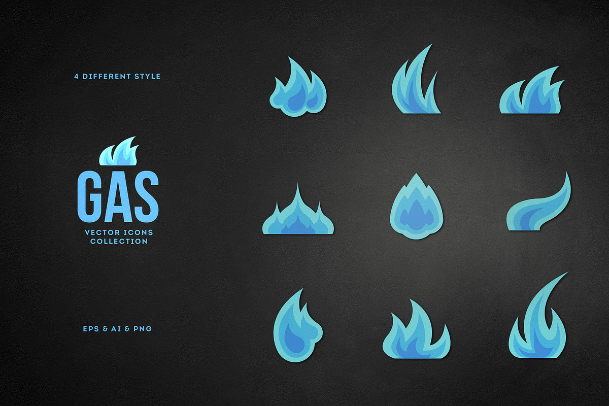 Gas Flames. Vector Icons Collection, an Outline Icon by Elena Paletskaya (Photo 1 of 2)