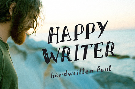 HAPPY WRITER handwritten retro font, a Handwritten Font by TD fonts