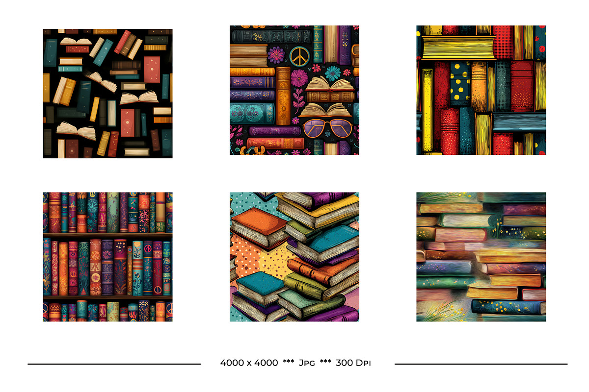 Book Retro Art Style Patterns, a Pattern Graphic by karenfoleyphoto (Photo 7 of 9)