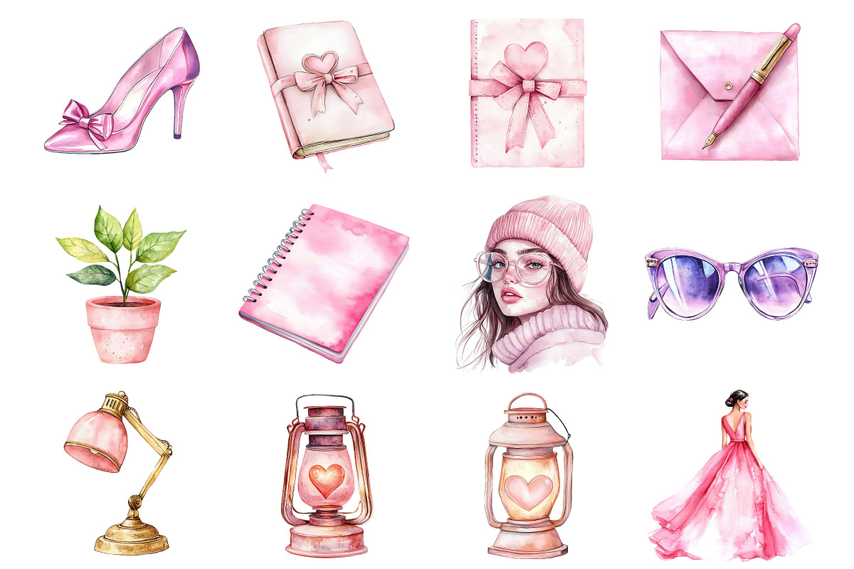 Pink Planner Lover Clipart, a Seasonal Illustration by CitraGraphics (Photo 2 of 6)