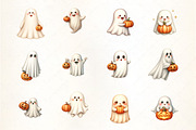Ghost with Pumpkin Clipart, an Illustration by CrexoraLab (Thumbnail 2 of 5)