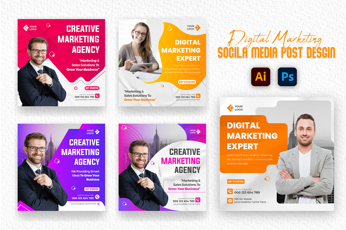 Digital Marketing Agency Social Medi, a Social Media Template by Mk_Studio (Photo 1 of 6)