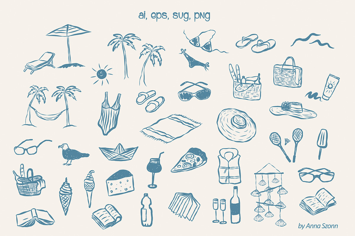 Coastal Life. Vector Illustrations., a Seasonal Illustration by Designwork (Photo 2 of 21)