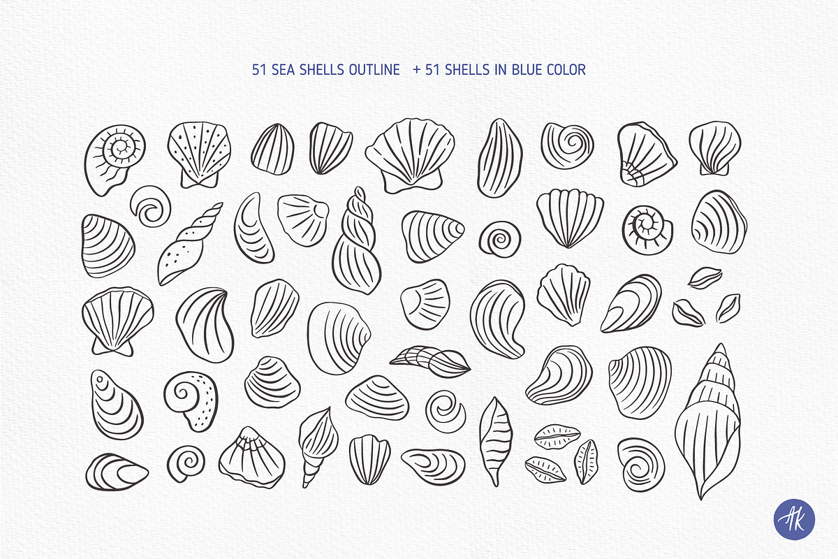 Sea Shells Whimsical Collection, an Object Graphic by Alena Koval (Photo 4 of 19)