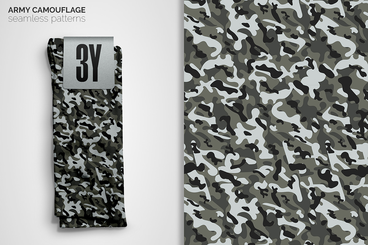 Army Camouflage Seamless Patterns, a Pattern Graphic by 3Y_Design (Photo 5 of 6)