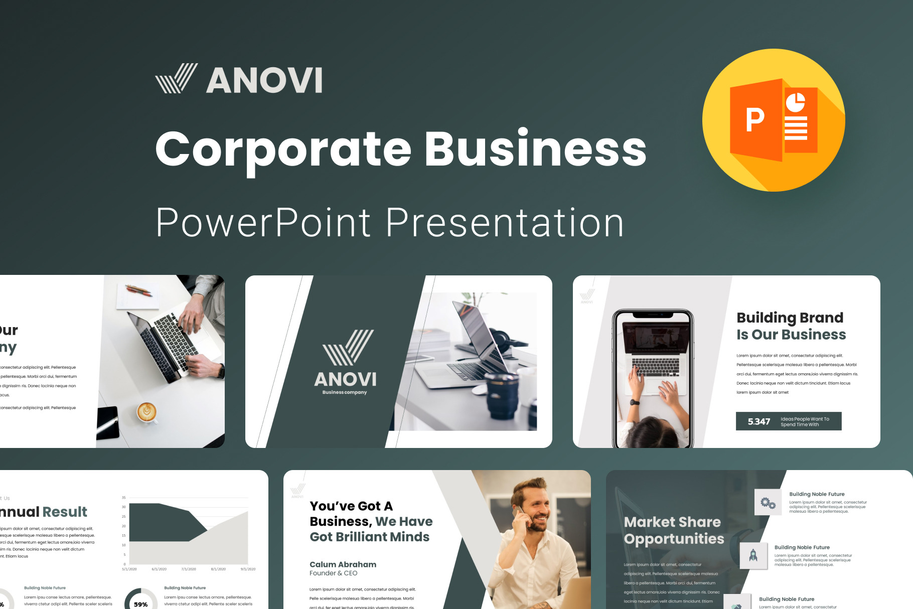 Anovi- Corporate Business PPTX | Presentation Templates ~ Creative Market