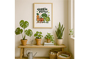 Veggie Party Wall Art Cute Retro, a Background Graphic by LaseredNinja (Thumbnail 6 of 7)
