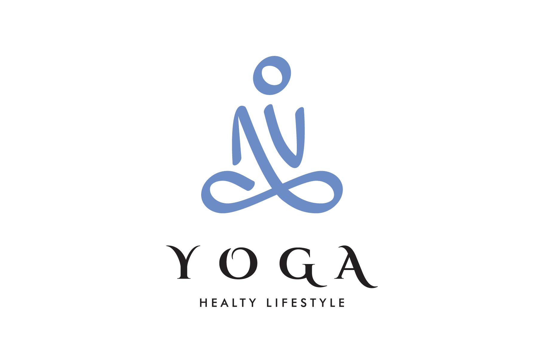 line art yoga pose logo, a Branding & Logo Template by ZHR Creative