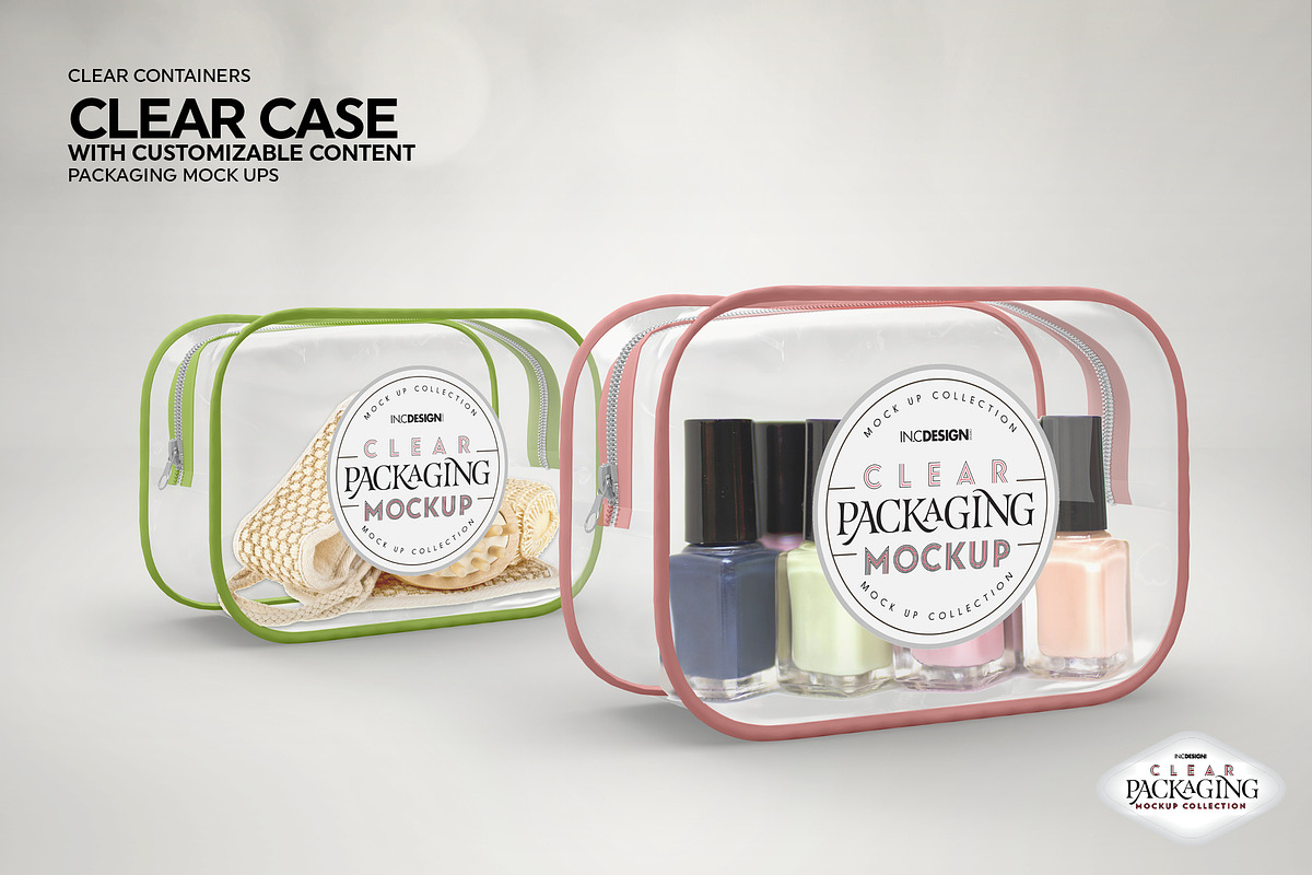 Clear Zipper Case Packaging Mockup, a Cups & Container Mockup by INCDesign (Photo 7 of 10)