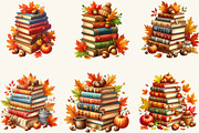 Watercolor Fall Books Autumn Clipart, a Work Illustration by cherrydesign (Thumbnail 3 of 3)