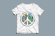 mountain and beach with peace symbol, an Illustration by gunaonedesign (Thumbnail 3 of 4)