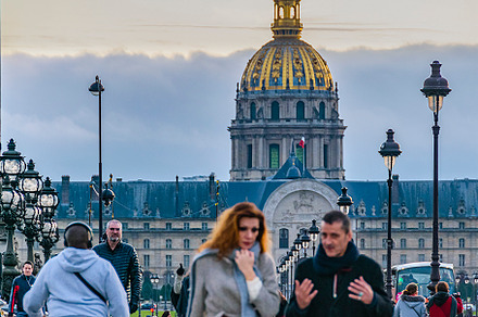 People walking at paris street, a Person Photo by DanFLCreativo
