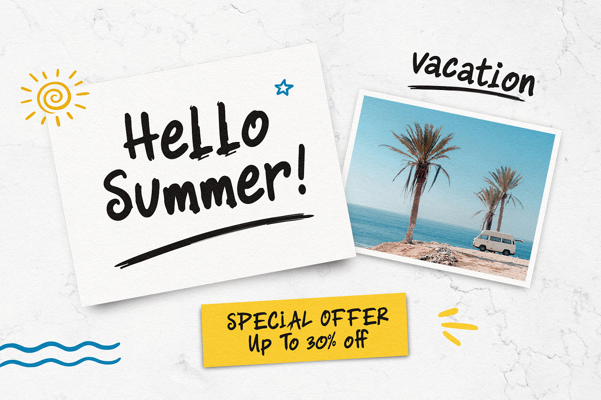 Futarino Duntian Brush Font Summer, a Handwritten Font by Maulana Creative (Photo 4 of 7)