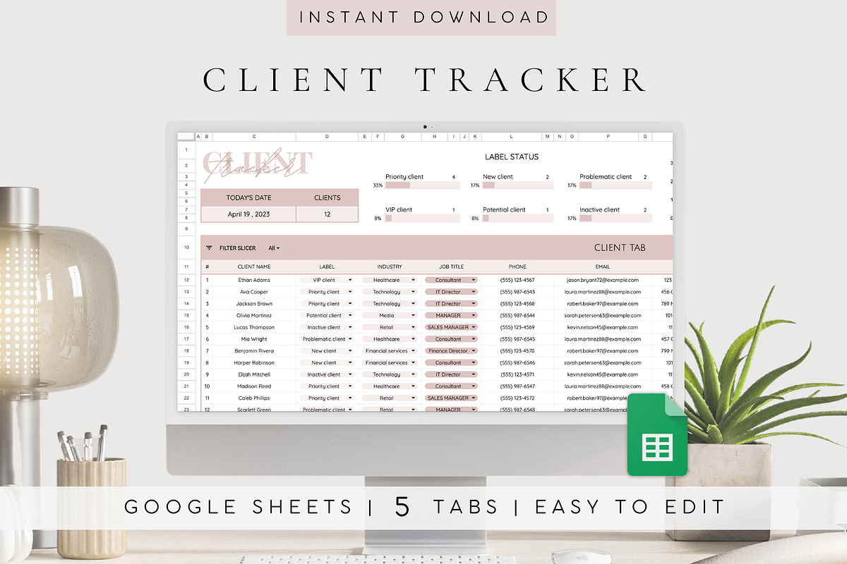 Client Tracker Spreadsheet, a Templates & Theme by BRANDcontent (Photo 1 of 8)