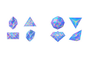 Colorful geometric crystals with, an Illustration by ZinetroN
