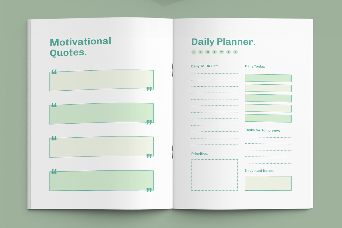 Productivity Daily Planner Template, a Stationery Template by ContestDesign (Photo 3 of 6)