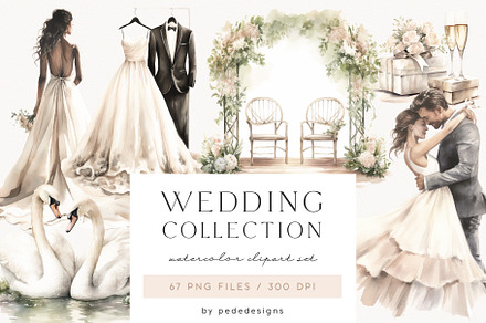 Wedding Collection, a Decorative Illustration by PeDe Designs