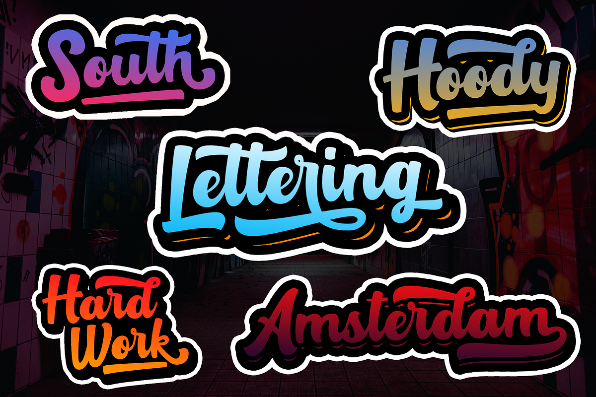 Rotterin Script - Layered Font preview 4