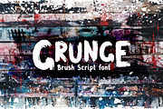 Grunge Latin and Cyrillic Brush Font, a Script Font by DruZhi Art (Thumbnail 1 of 6)