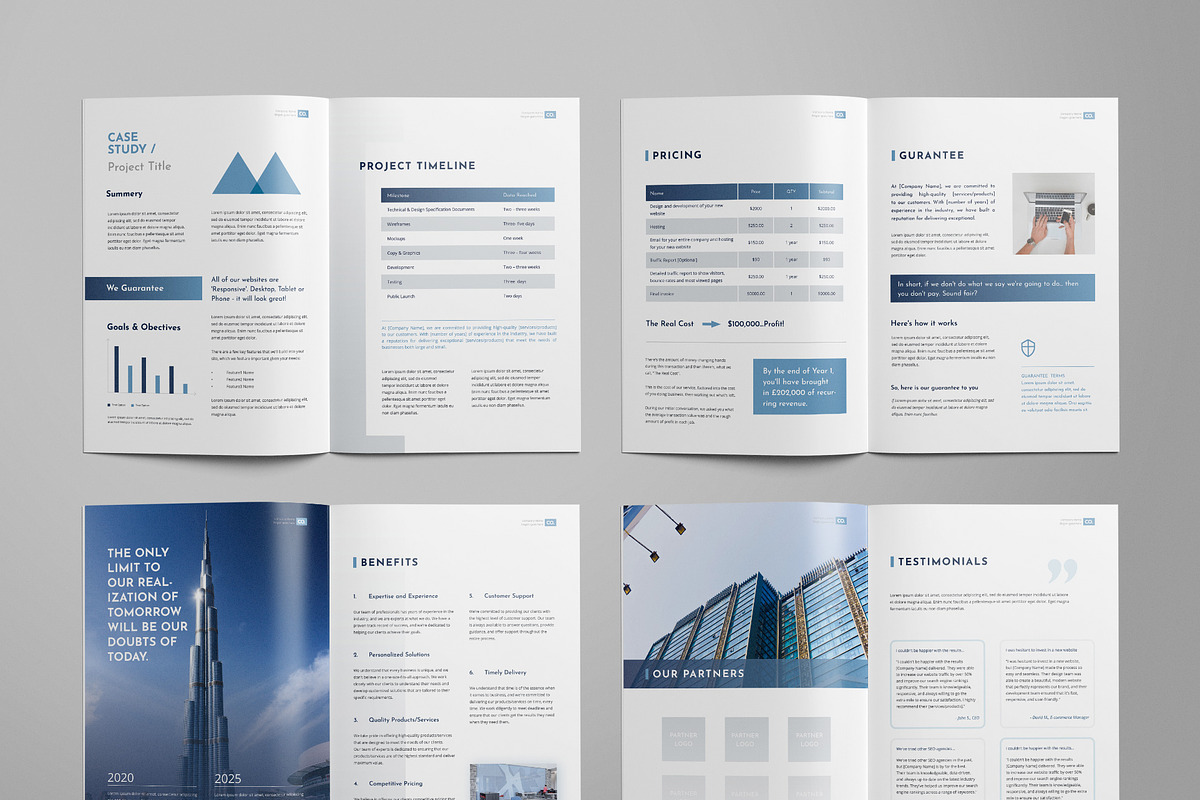 Minimal Proposal Template | 20 Pages, a Brochure Template by BrochuresFactory (Photo 2 of 7)