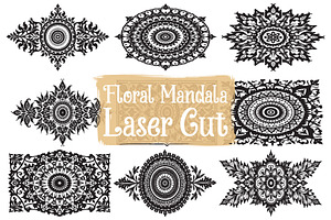 Elegant Floral Mandala Laser Cut, an Illustration by Designs_River