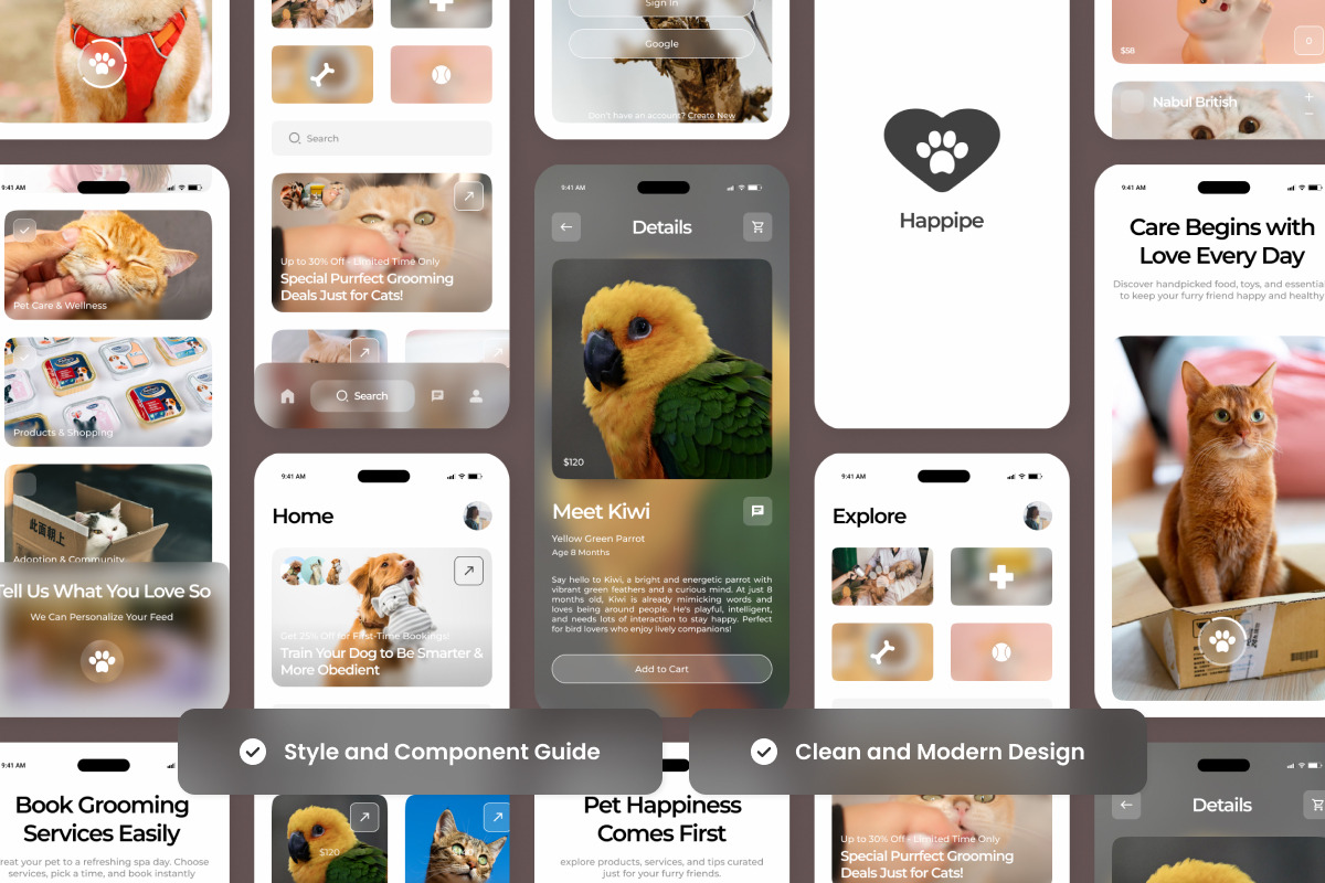Happipe – Pet Services App Design, an App Template by twinstd (Photo 3 of 5)
