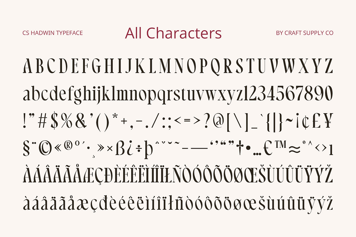 CS Hadwin – Classic Font, a Serif Font by Craft Supply Co. (Photo 7 of 8)