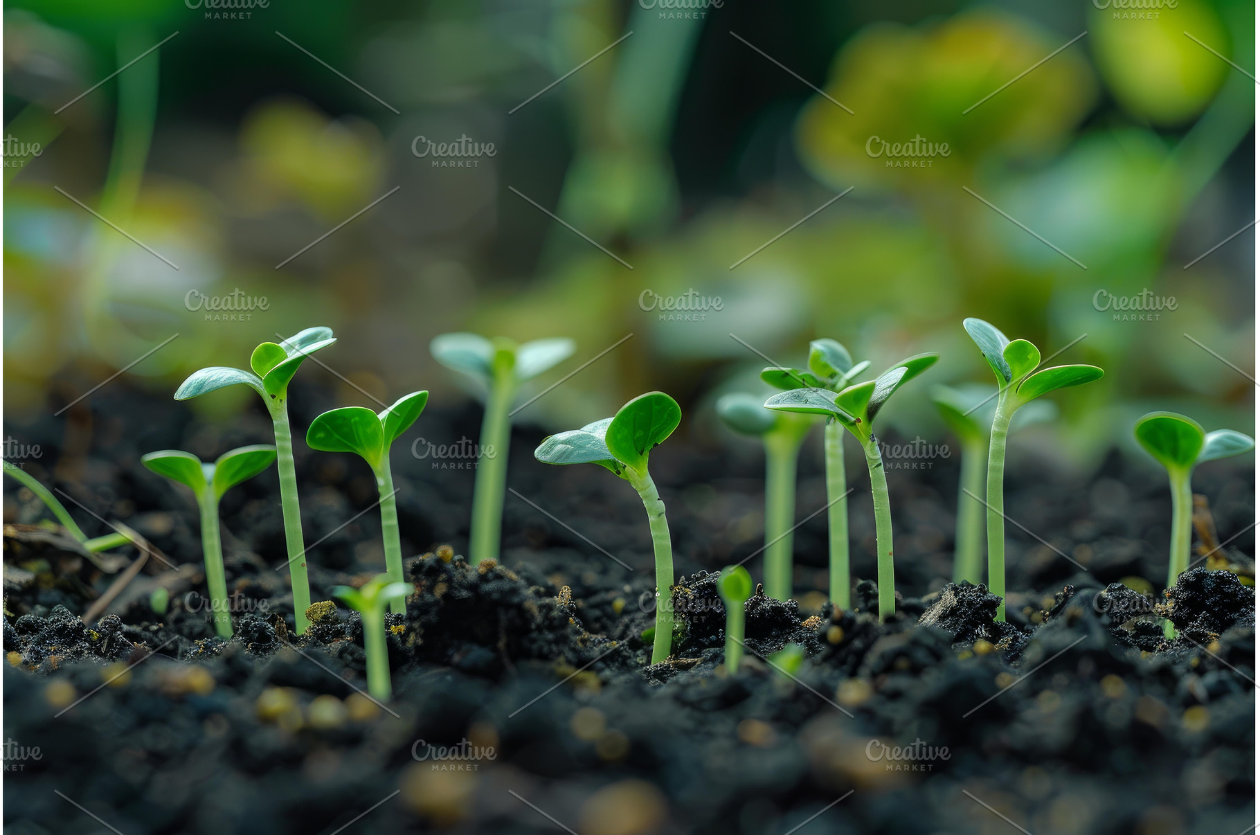 Seedlings growing from fertile soil, a Nature Photo by Ylivdesign
