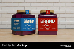 Fruit Jar Jam Mockup, a Packaging Mockup by graphicook