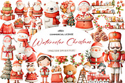 Watercolor Christmas Clipart, an Illustration by CreationArt (Thumbnail 1 of 5)