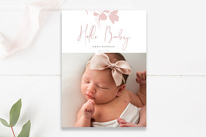 Girls Birth Photo Announcement