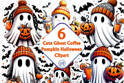 Halloween Cute Ghost Coffee Bougie, a Decorative Illustration by Dizzy Art Studio (Thumbnail 4 of 4)