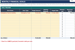 50-30-20 Monthly Budget Planner
