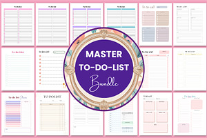Master To-Do- List Pack For Canva, a Stationery Template by Shumaya