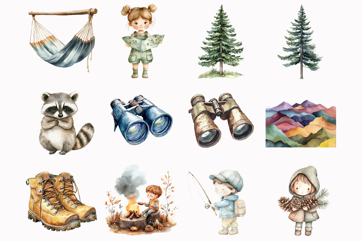 Camping Clipart Bundle, an Illustration by Design Market (Photo 4 of 5)
