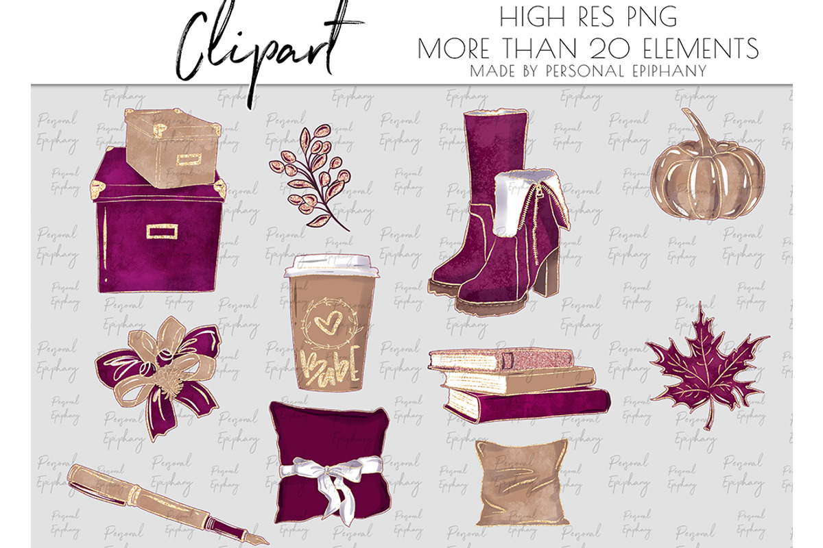planner girl fall clipart, autumn, an Illustration by Personal Epiphany (Photo 4 of 4)