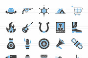 50 Wild West Blue & Black Icons, an Icon by IconBunny (Thumbnail 2 of 2)