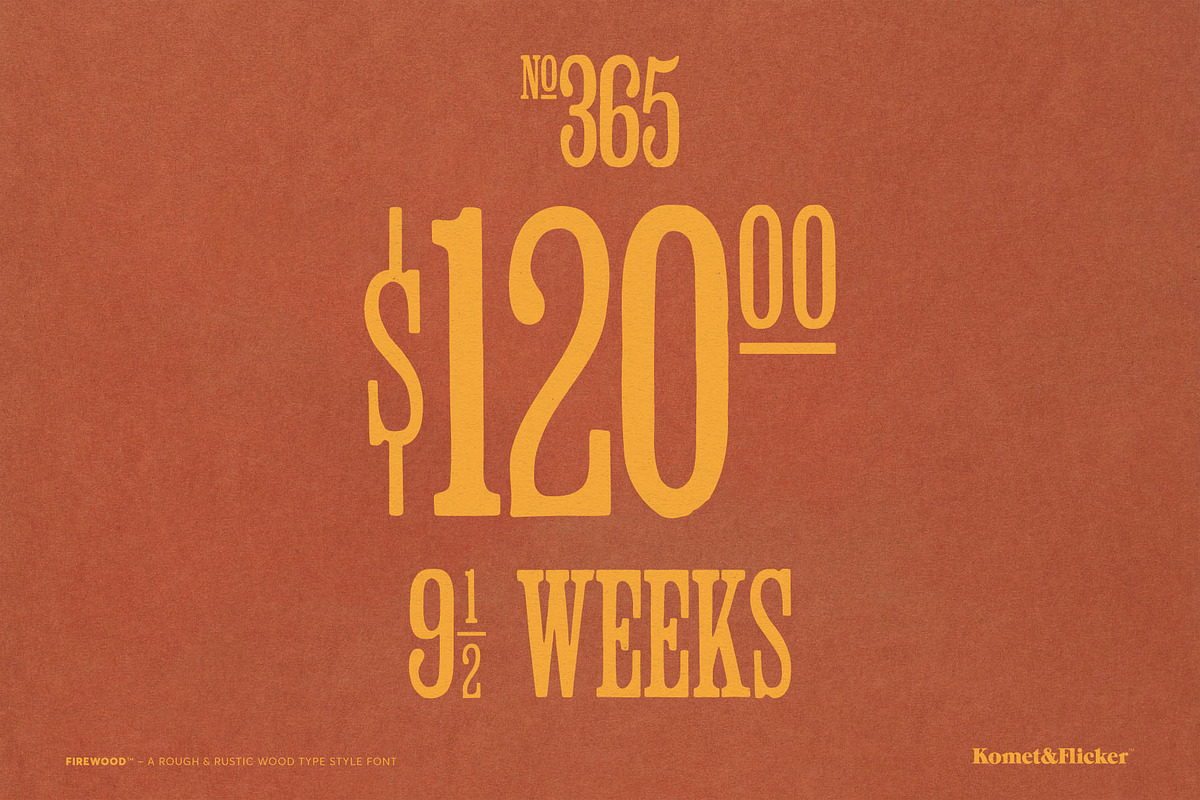 FIREWOOD - A Wood Type Style Font, a Serif Font by Komet & Flicker (Photo 5 of 14)