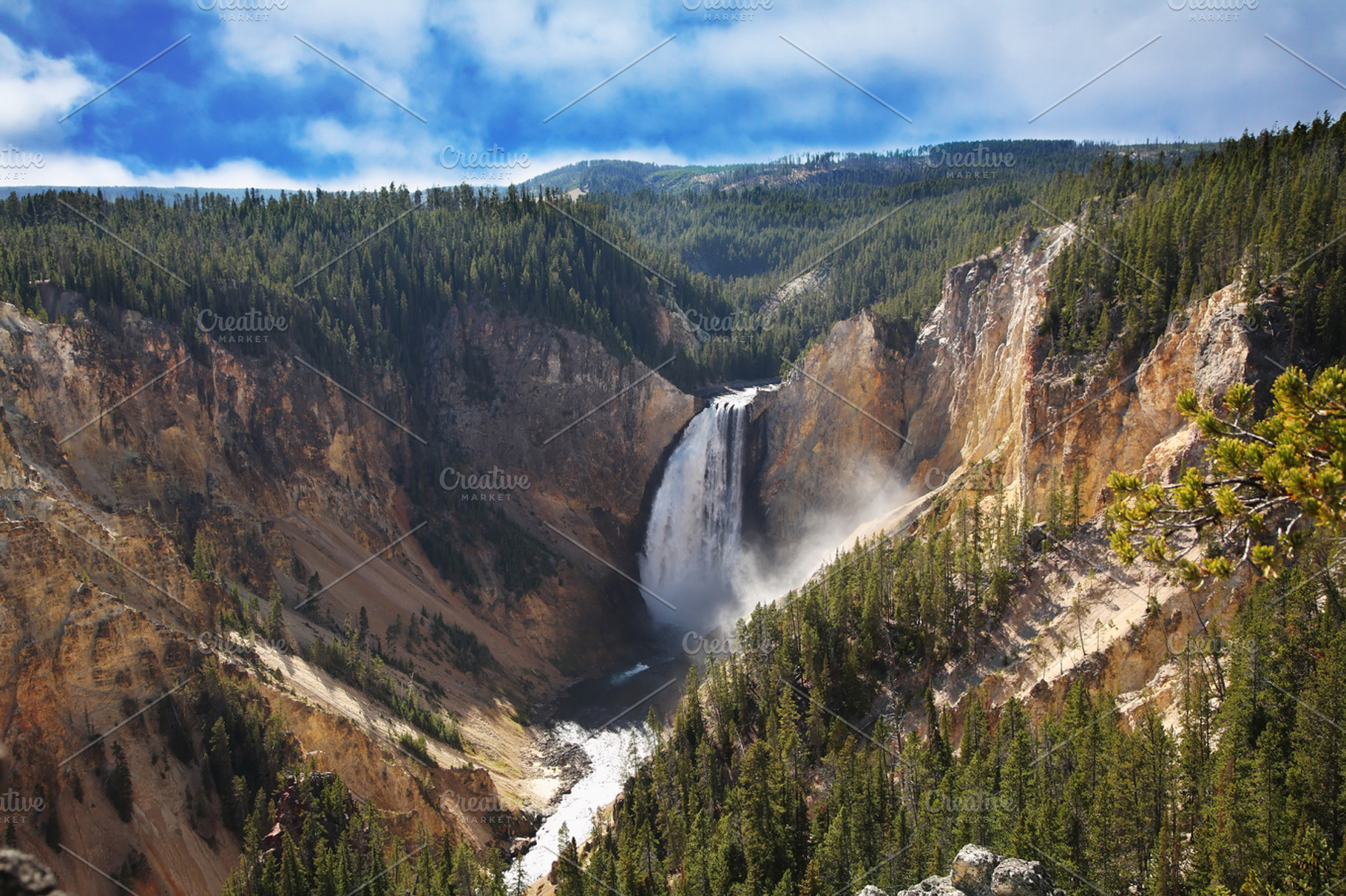 Autumn to yellowstone  park stock photo containing nature and falls, a Nature Photo by kavram