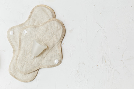 Reusable menstrual cup and cloth pad containing reusable, eco-friendly, and, a Health & Medical Photo by Andriana Syvanych