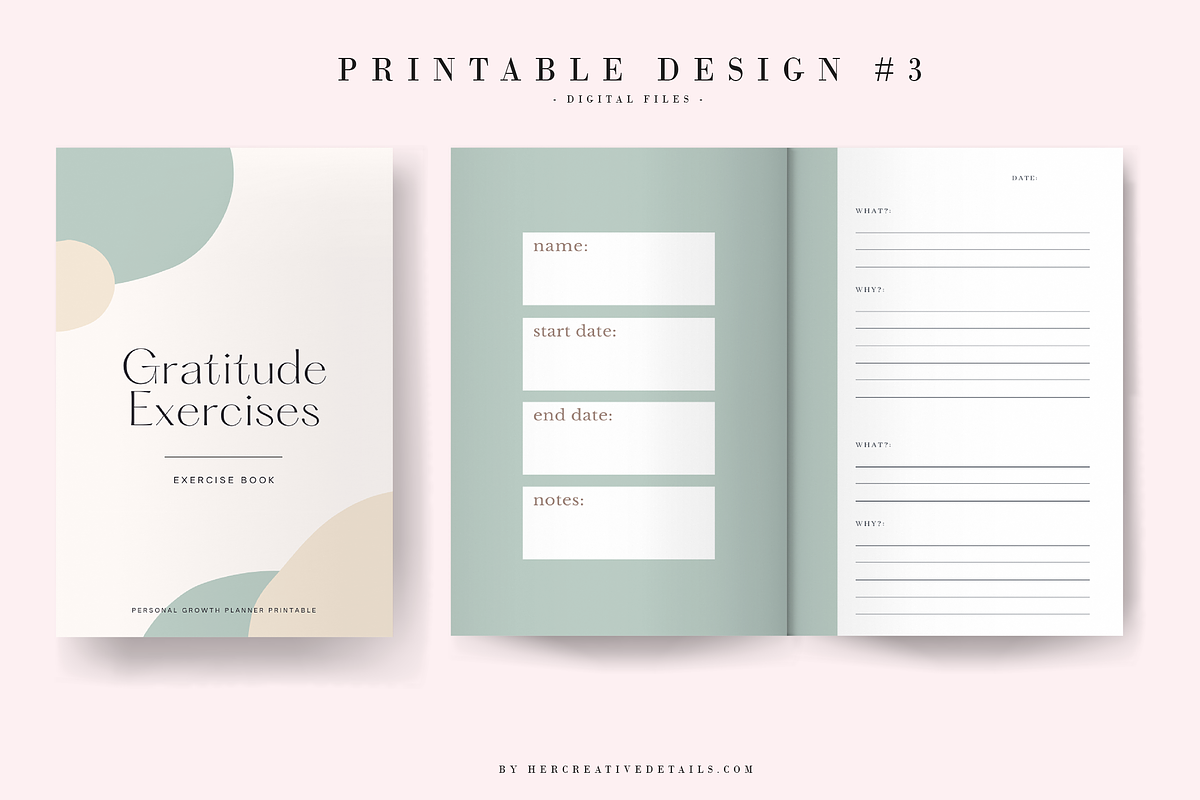 Gratitude Exercises workbook - 3, a Brochure Template by Her creative details (Photo 1 of 3)